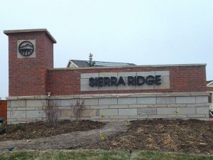 Outdoor Sign for Sierra Ridge with Reverse Halo Lit Channel Letters